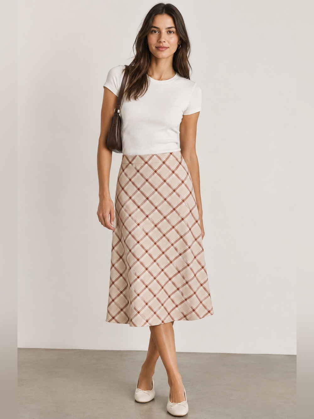 Aritzia Wilfred Plaid A-Line Skirt size 6